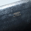 HERMES Cosmos Hand Bag Leather 2way Black Gold Auth bs27866-16