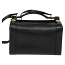 HERMES Cosmos Hand Bag Leather 2way Black Gold Auth bs27866-2