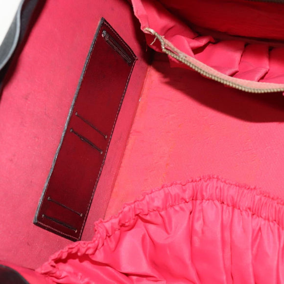 HERMES Cosmos Hand Bag Leather 2way Black Gold Auth bs27866