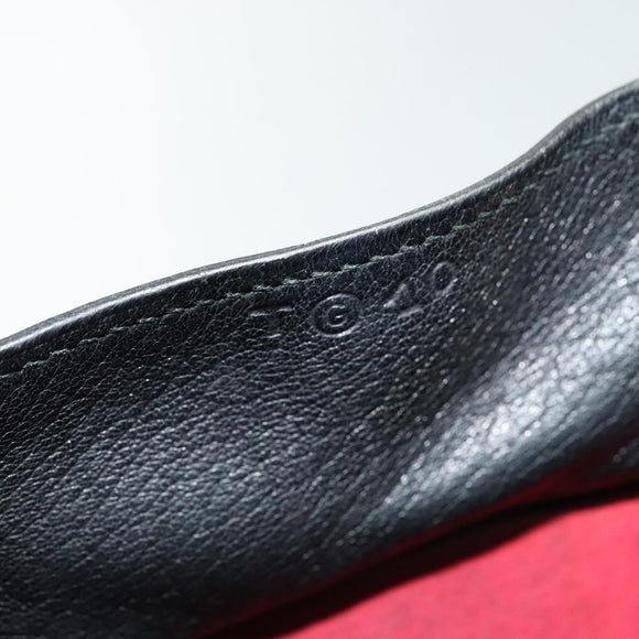 HERMES Cosmos Hand Bag Leather 2way Black Gold Auth bs27866