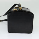 HERMES Cosmos Hand Bag Leather 2way Black Gold Auth bs27866-4