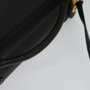 HERMES Cosmos Hand Bag Leather 2way Black Gold Auth bs27866-7