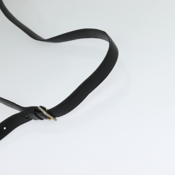 HERMES Cosmos Hand Bag Leather 2way Black Gold Auth bs27866