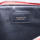 GIVENCHY Clutch Bag Leather Red Silver Auth bs27868-9