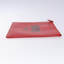 GIVENCHY Clutch Bag Leather Red Silver Auth bs27868-3