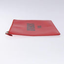 GIVENCHY Clutch Bag Leather Red Silver Auth bs27868-4
