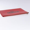 GIVENCHY Clutch Bag Leather Red Silver Auth bs27868-5