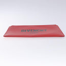 GIVENCHY Clutch Bag Leather Red Silver Auth bs27868-6