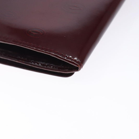 CARTIER Happy Birthday Long Wallet Enamel Bordeaux Auth bs27880