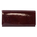 CARTIER Happy Birthday Long Wallet Enamel Bordeaux Auth bs27880-13