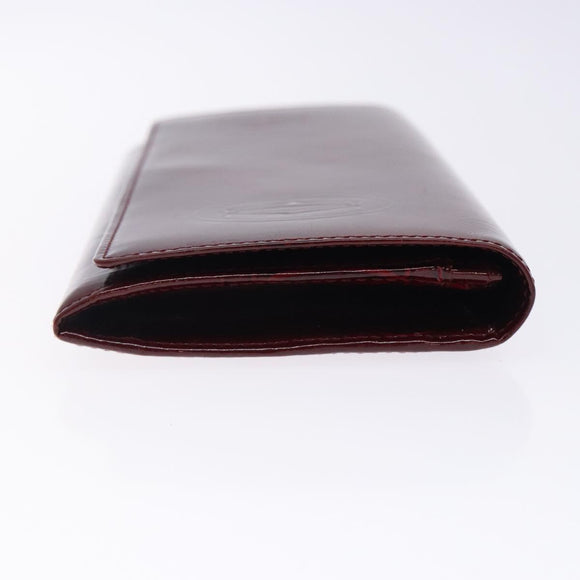 CARTIER Happy Birthday Long Wallet Enamel Bordeaux Auth bs27880