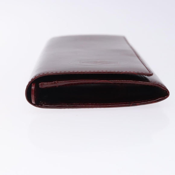 CARTIER Happy Birthday Long Wallet Enamel Bordeaux Auth bs27880