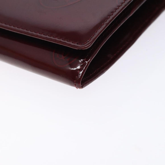 CARTIER Happy Birthday Long Wallet Enamel Bordeaux Auth bs27880