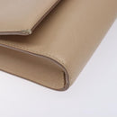 Salvatore Ferragamo Chain Vala Shoulder Bag Leather Beige Gold Auth bs27881-15