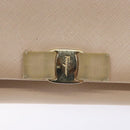 Salvatore Ferragamo Chain Vala Shoulder Bag Leather Beige Gold Auth bs27881-18