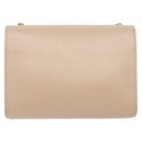 Salvatore Ferragamo Chain Vala Shoulder Bag Leather Beige Gold Auth bs27881-2