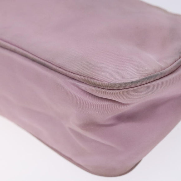 PRADA Accessory Pouch Nylon Pink Silver Auth bs27882