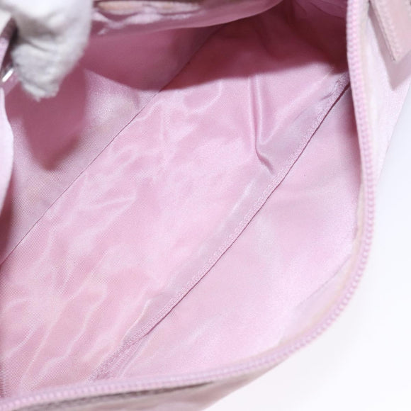 PRADA Accessory Pouch Nylon Pink Silver Auth bs27882