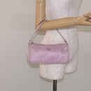 PRADA Accessory Pouch Nylon Pink Silver Auth bs27882-21