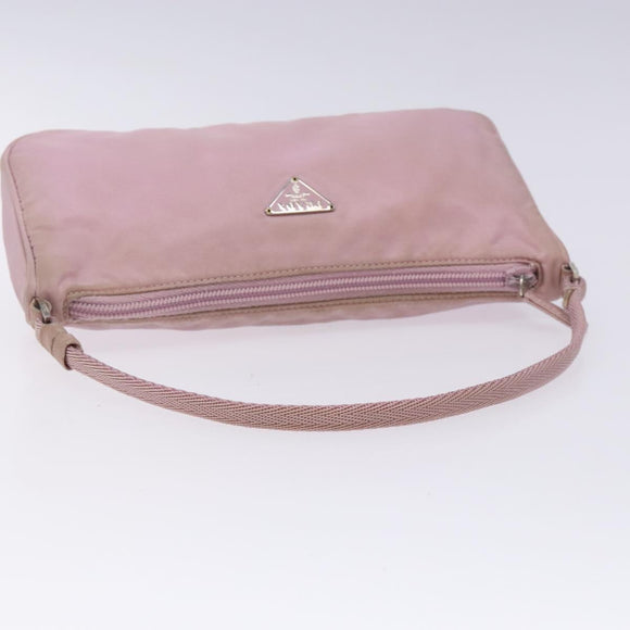 PRADA Accessory Pouch Nylon Pink Silver Auth bs27882