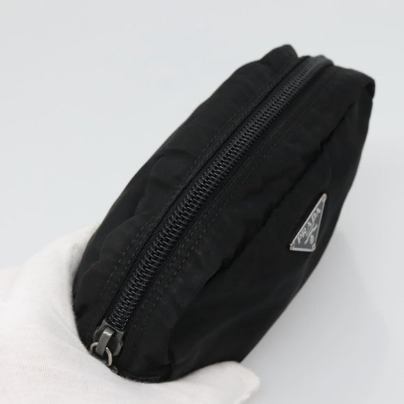 PRADA Pouch Nylon 2Set Beige Black Auth bs27888