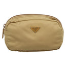 PRADA Pouch Nylon 2Set Beige Black Auth bs27888-2