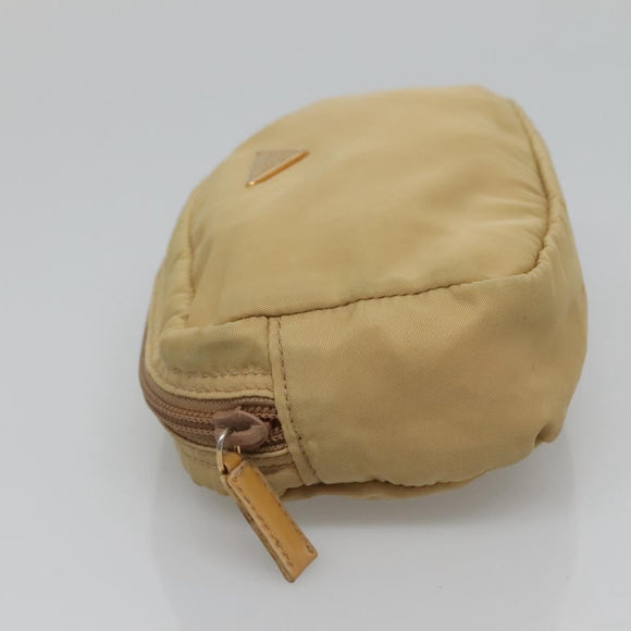 PRADA Pouch Nylon 2Set Beige Black Auth bs27888