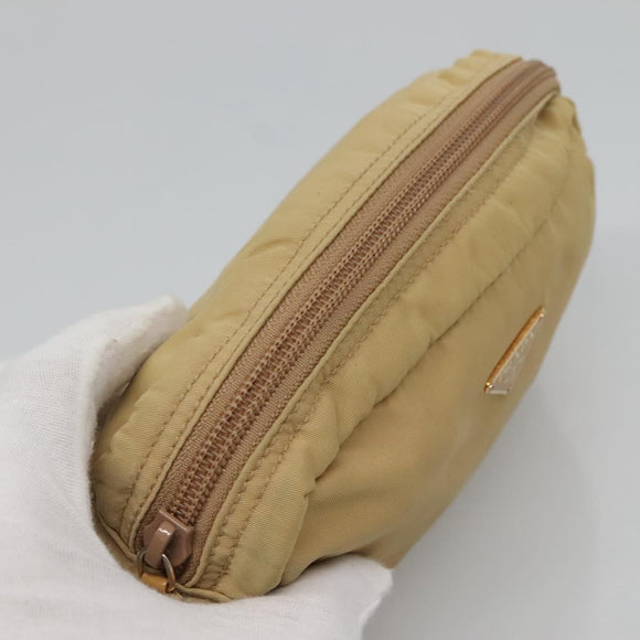 PRADA Pouch Nylon 2Set Beige Black Auth bs27888