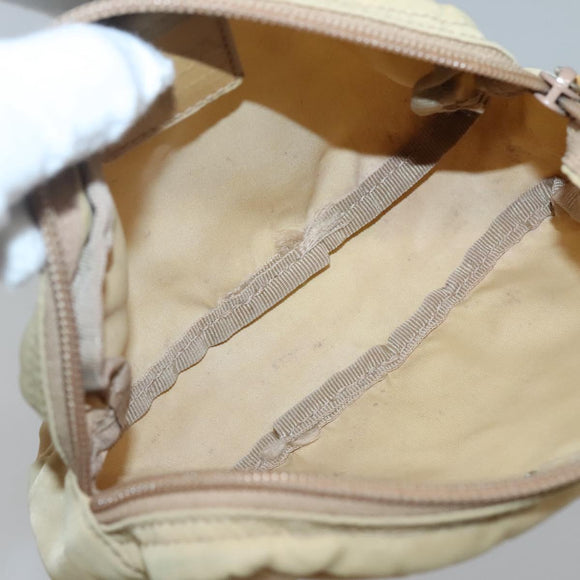 PRADA Pouch Nylon 2Set Beige Black Auth bs27888