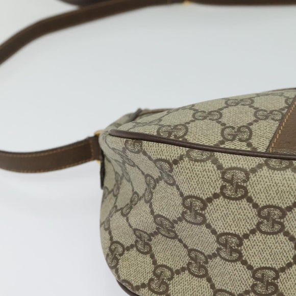 GUCCI GG Supreme Web Sherry Line Bag PVC Beige Gold 89 02 032 Auth bs27889