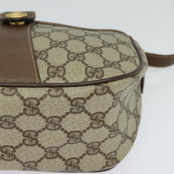 GUCCI GG Supreme Web Sherry Line Bag PVC Beige Gold 89 02 032 Auth bs27889