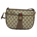 GUCCI GG Supreme Web Sherry Line Bag PVC Beige Gold 89 02 032 Auth bs27889-13