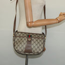 GUCCI GG Supreme Web Sherry Line Bag PVC Beige Gold 89 02 032 Auth bs27889-21