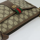 GUCCI GG Supreme Web Sherry Line Bag PVC Beige Gold 89 02 032 Auth bs27889-6