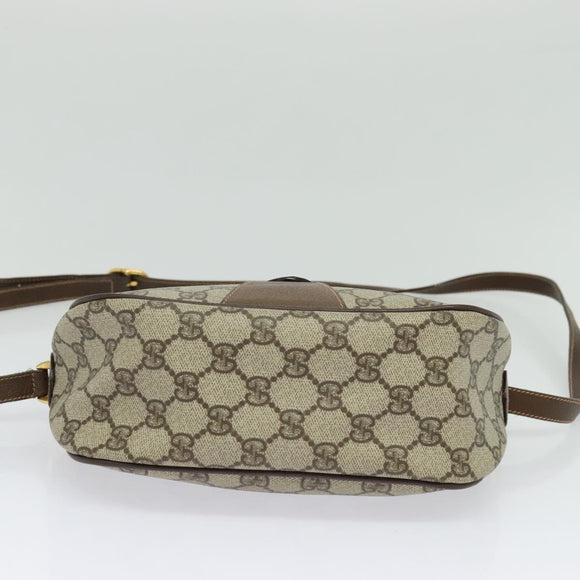 GUCCI GG Supreme Web Sherry Line Bag PVC Beige Gold 89 02 032 Auth bs27889