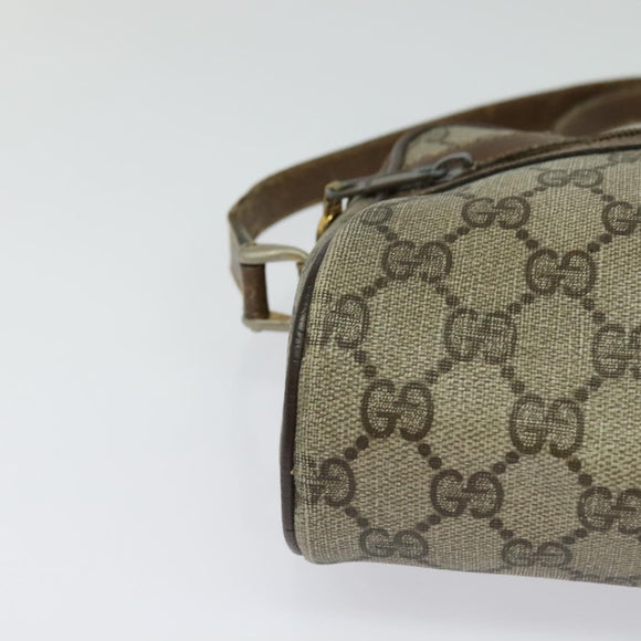 GUCCI GG Supreme Web Sherry Line Bag PVC Beige Gold 56 02 004 Auth bs27890