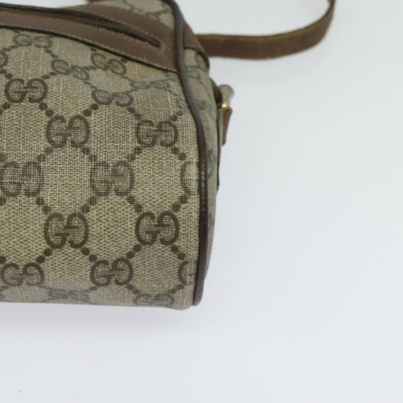 GUCCI GG Supreme Web Sherry Line Bag PVC Beige Gold 56 02 004 Auth bs27890