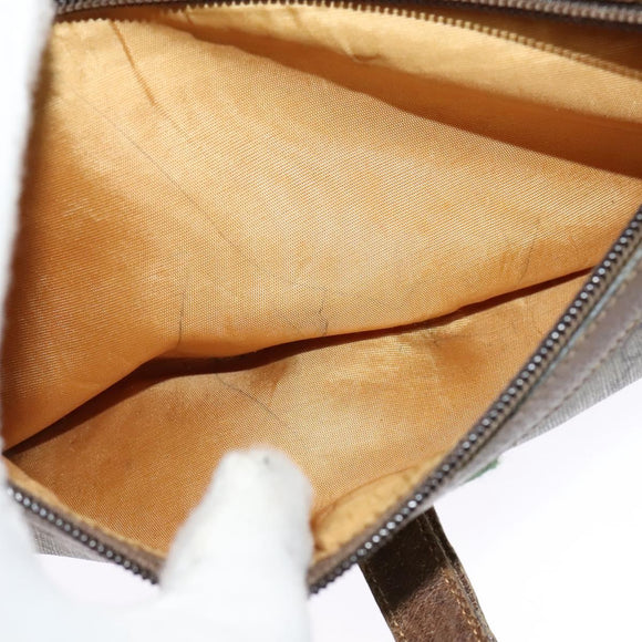 GUCCI GG Supreme Web Sherry Line Bag PVC Beige Gold 56 02 004 Auth bs27890