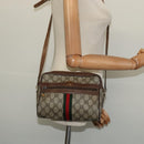 GUCCI GG Supreme Web Sherry Line Bag PVC Beige Gold 56 02 004 Auth bs27890-21