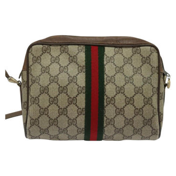GUCCI GG Supreme Web Sherry Line Bag PVC Beige Gold 56 02 004 Auth bs27890 - 0