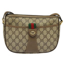 GUCCI GG Supreme Web Sherry Line Bag PVC Beige Gold 89 02 032 Auth bs27894-13