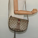 GUCCI GG Supreme Web Sherry Line Bag PVC Beige Gold 89 02 032 Auth bs27894-21