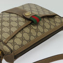 GUCCI GG Supreme Web Sherry Line Bag PVC Beige Gold 89 02 032 Auth bs27894-6