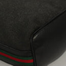 GUCCI Web Sherry Line Shoulder Bag Denim Black Gold 73884 Auth bs27901-15