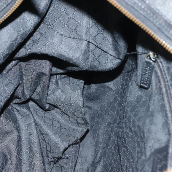 GUCCI Web Sherry Line Shoulder Bag Denim Black Gold 73884 Auth bs27901