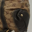 GUCCI GG Crystal Hand Bag Coated Canvas Beige Gold 223962 Auth bs27902-10