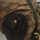 GUCCI GG Crystal Hand Bag Coated Canvas Beige Gold 223962 Auth bs27902-11