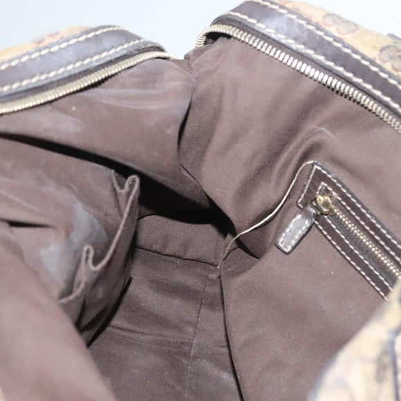 GUCCI GG Crystal Hand Bag Coated Canvas Beige Gold 223962 Auth bs27902