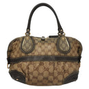 GUCCI GG Crystal Hand Bag Coated Canvas Beige Gold 223962 Auth bs27902-2