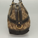 GUCCI GG Crystal Hand Bag Coated Canvas Beige Gold 223962 Auth bs27902-4